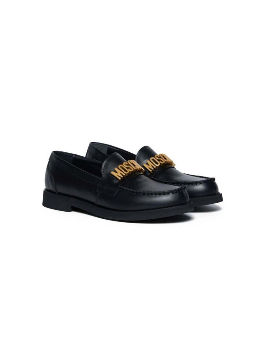 

Moschino Kids лоферы с логотипом, черный