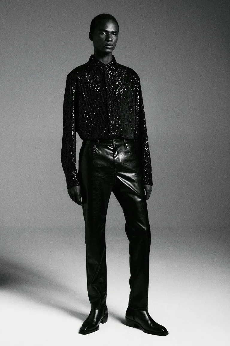 

Брюки узкого кроя slim fit H&M, черный