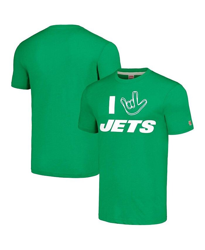 

Мужская и женская зеленая футболка New York Jets The NFL ASL Collection от Love Sign Tri-Blend Homage, зеленый