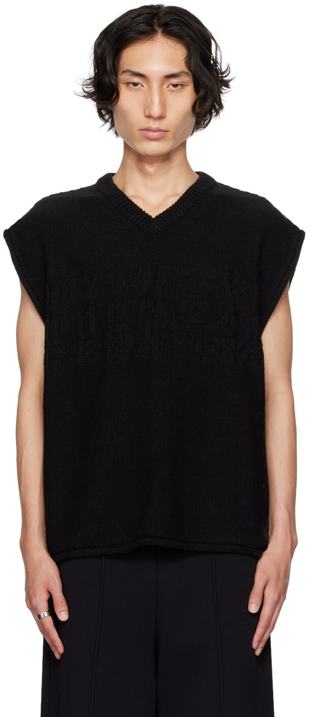 

Черный жаккардовый жилет MM6 Maison Margiela