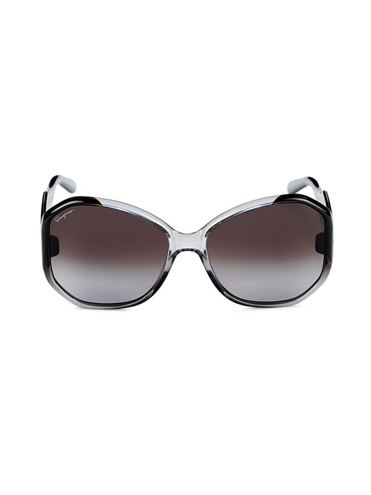 

Круглые солнцезащитные очки 61MM Ferragamo, серый