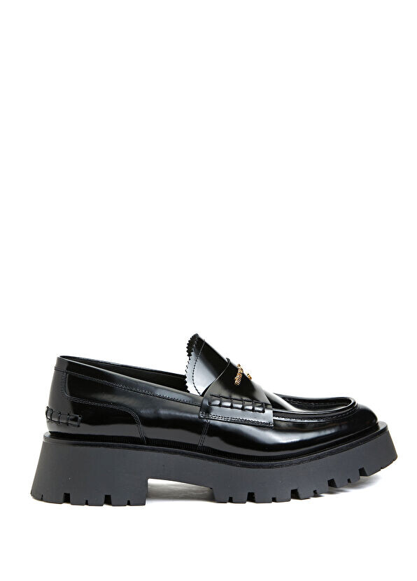 

Женские кожаные лоферы с логотипом Alexander Wang, черный