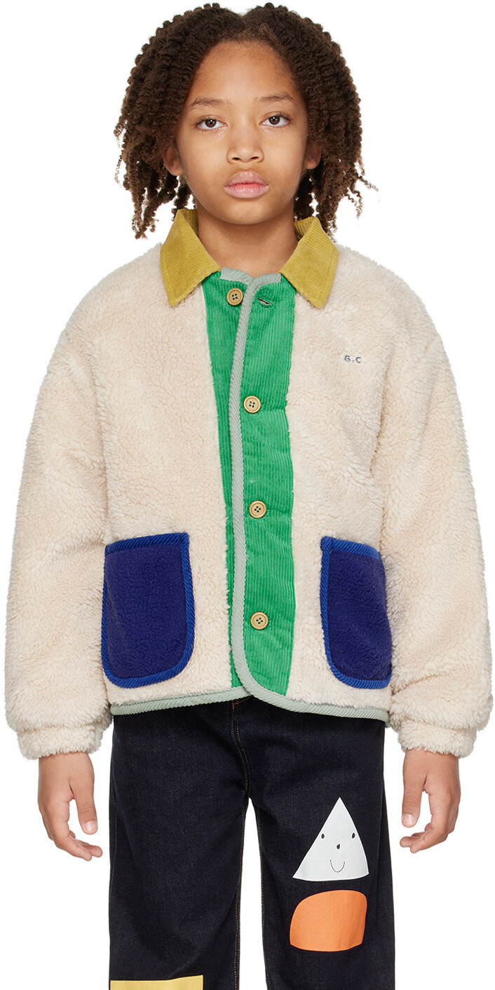 

Белая куртка с цветными блоками Bobo Choses Kids Off-White