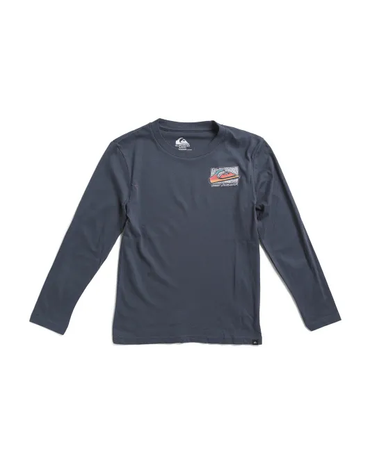 

Топ с длинными рукавами в стиле ретро для мальчиков Quiksilver, синий
