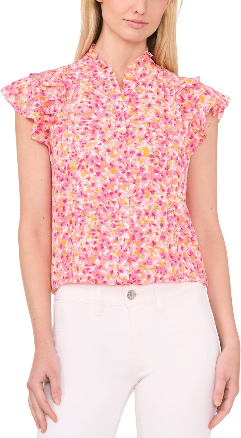 

Блуза CeCe Button Up Pintuck Blouse, цвет New Ivory