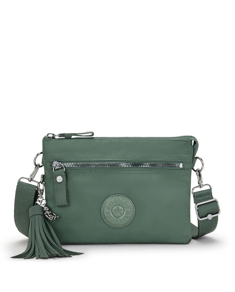 

Женская зеленая сумка через плечо на молнии Kipling, зеленый