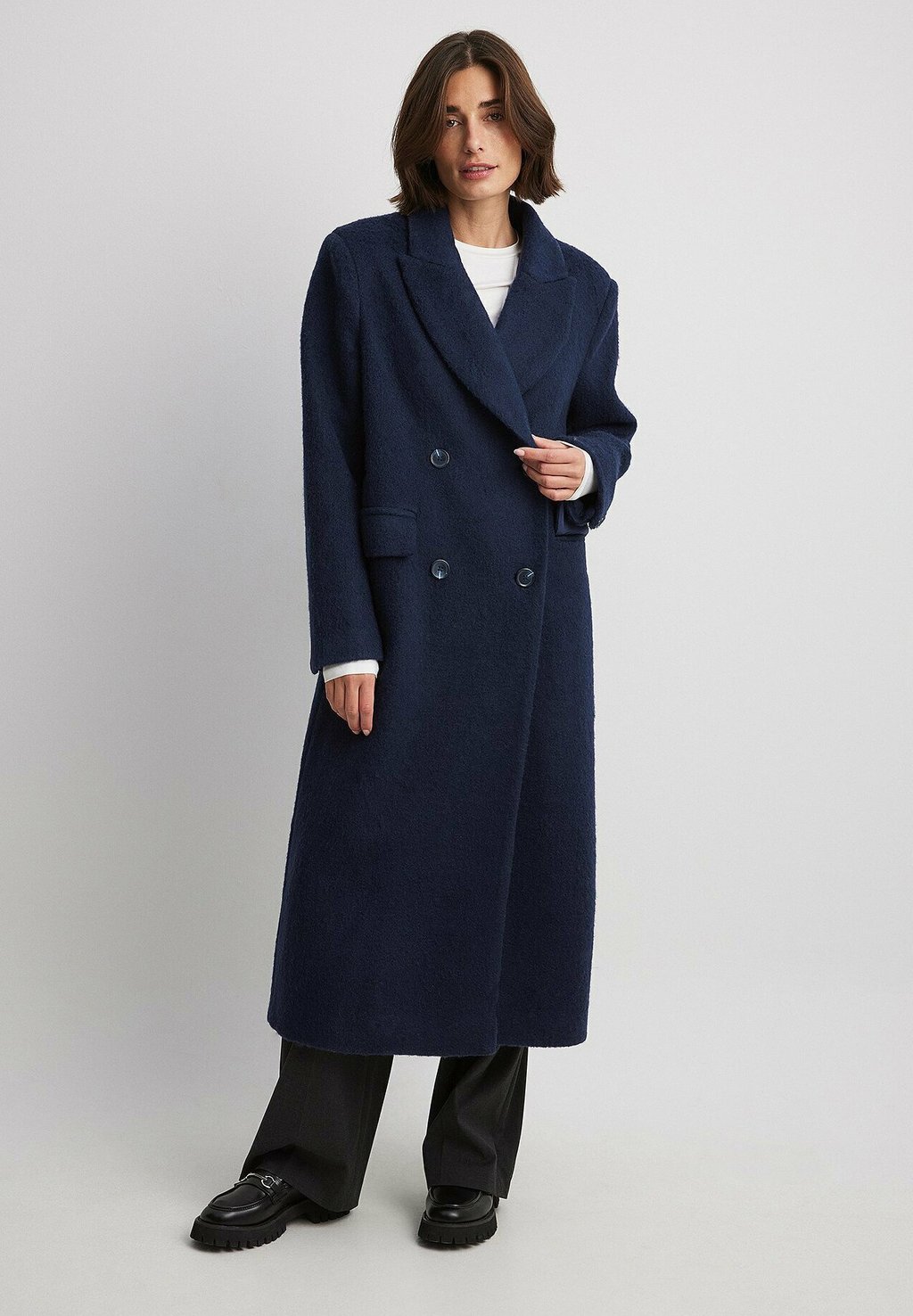 Классическое пальто NA-KD, синий классическое пальто na kd цвет light beige