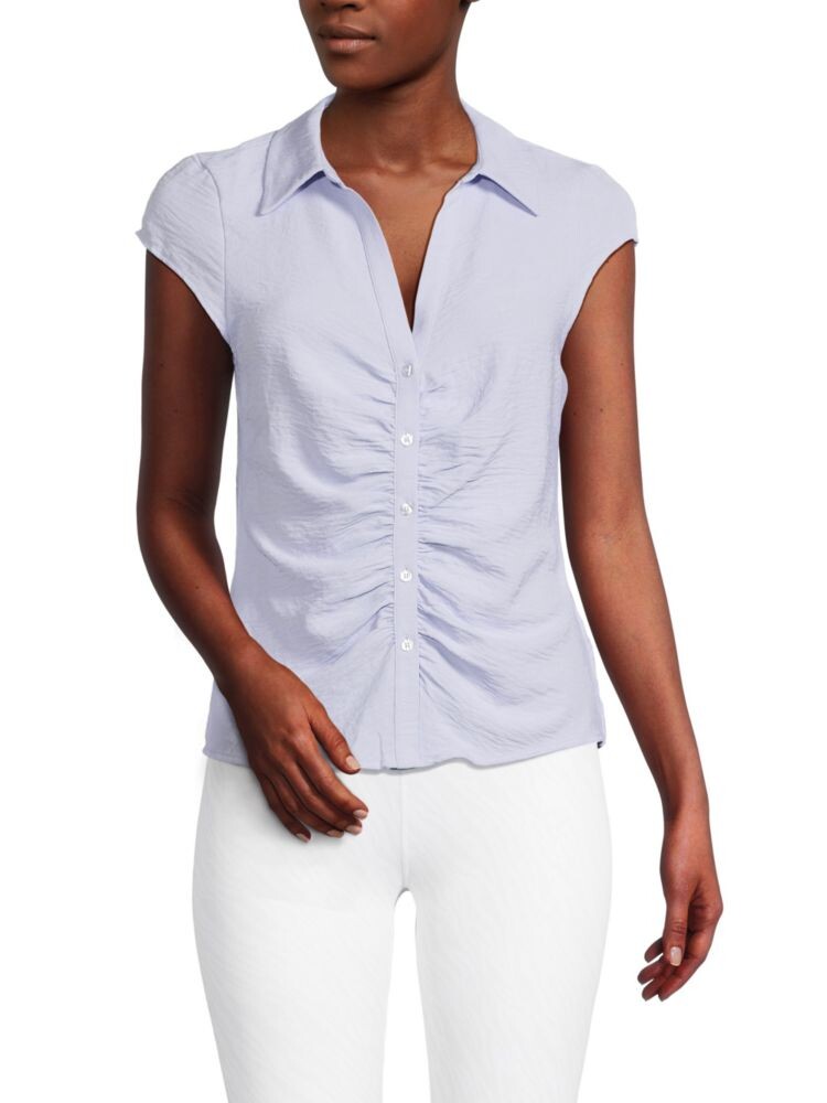 

Рубашка со рюшами и воротником Laundry By Shelli Segal, цвет Light Blue