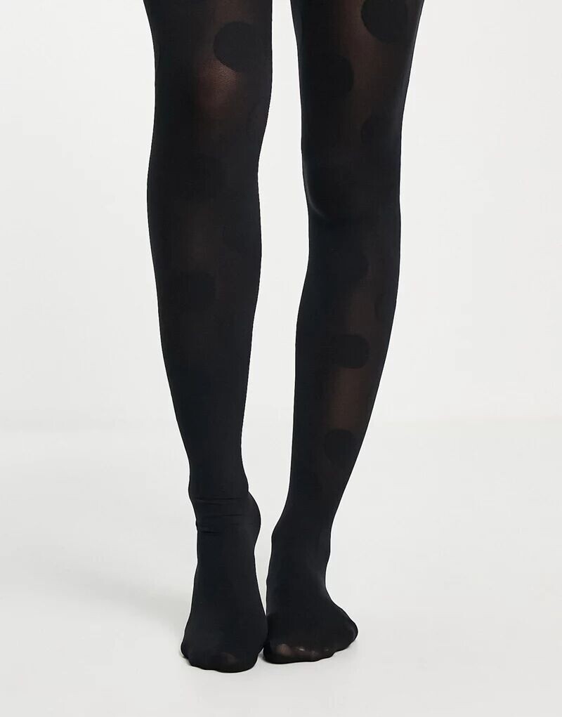 

Чёрные колготки Pretty Polly в крупный блестящий горошек