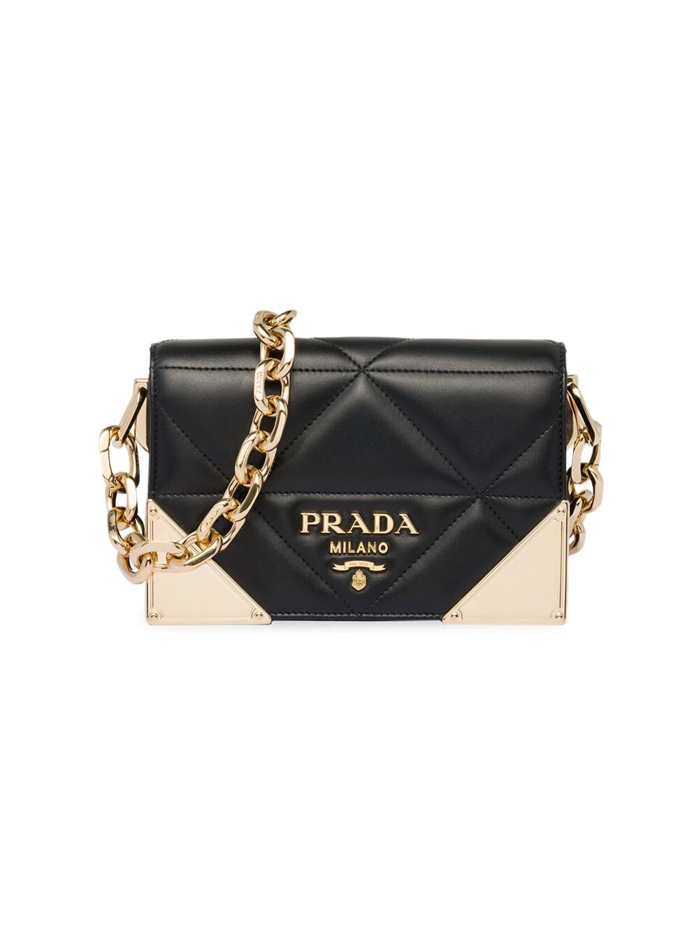 

Сумка через плечо из стеганой кожи наппа Prada, черный
