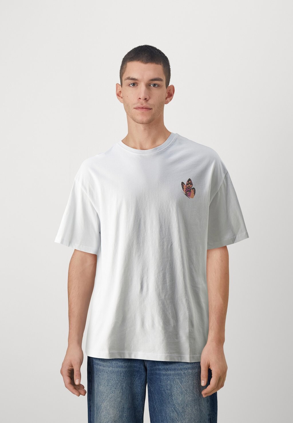 Футболка с принтом Jorclark Tee Crew Neck Unisex Jack & Jones, белый