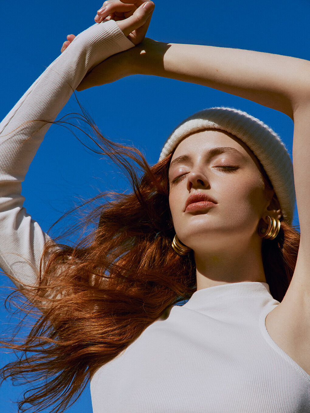 

Женская однотонная блузка с круглым вырезом LCW Casual