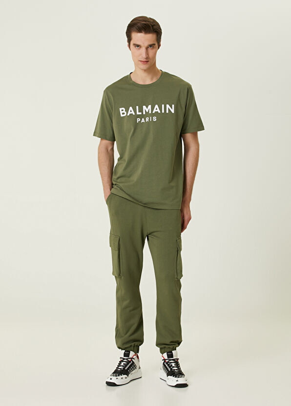 

Спортивные брюки-джоггеры с логотипом Balmain, хаки