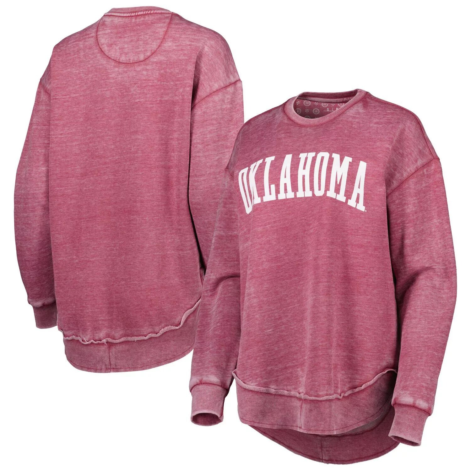 

Женский свитшот Pressbox Crimson Oklahomaooners Vintage Wash Pullover