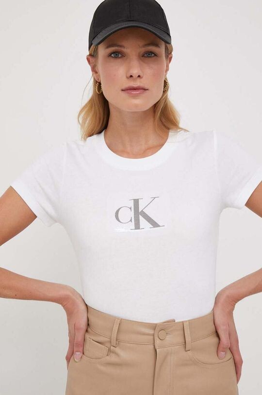 

Хлопковая футболка Calvin Klein Jeans, белый