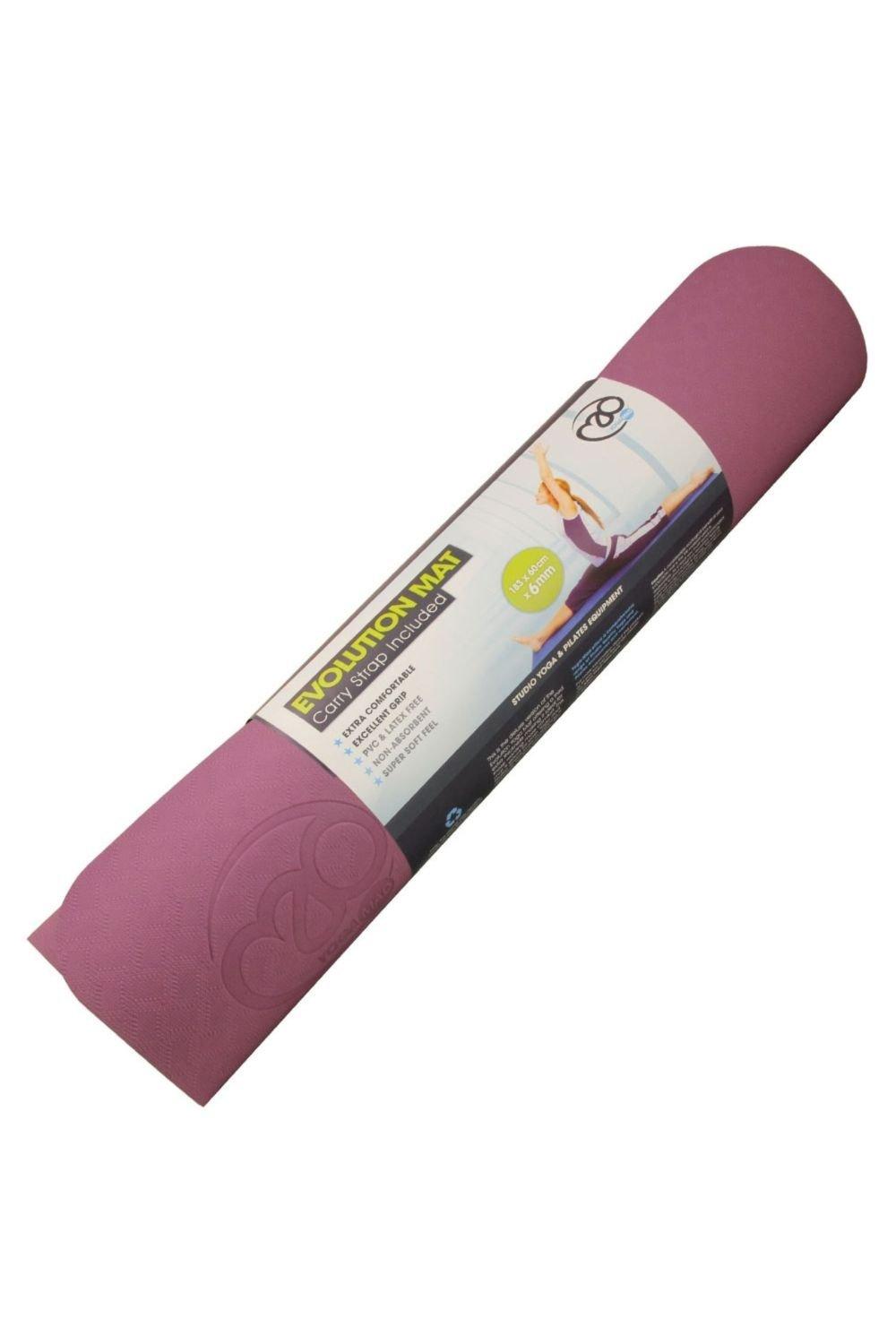 Коврик для йоги Evolution 6 мм Fitness Mad, фиолетовый коврик для йоги сливовый phoenix fitness фиолетовый