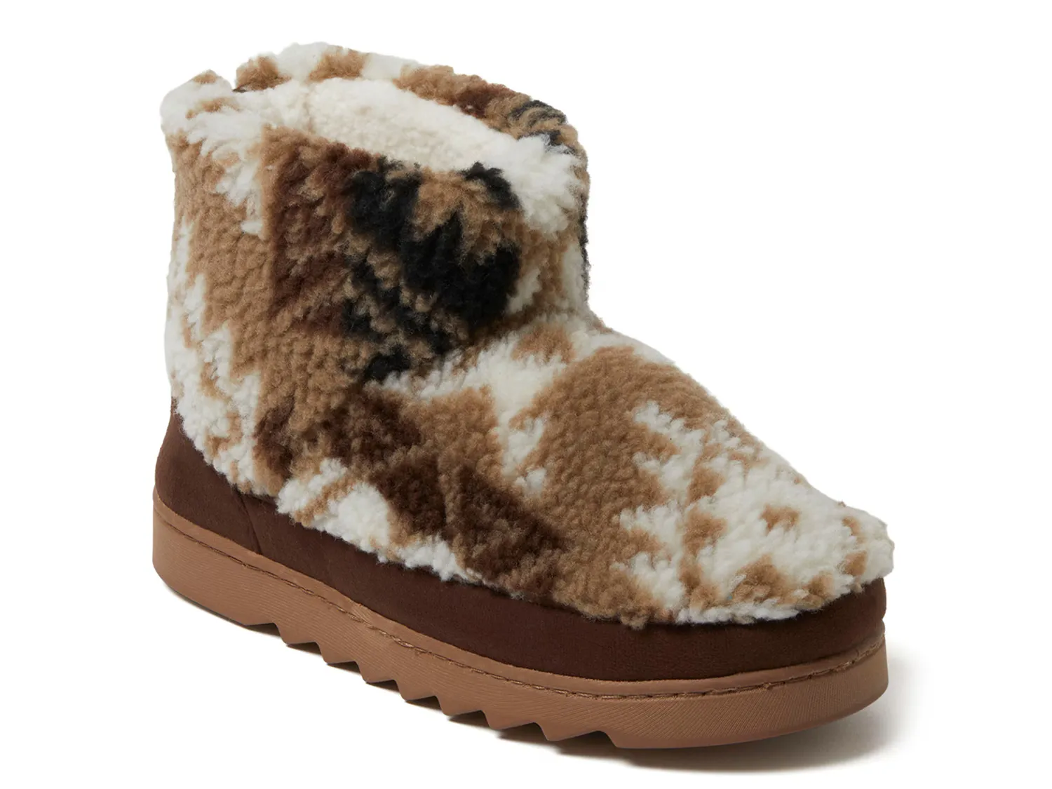 

Тапочки Whitney Teddy Bootie Slipper Dearfoams, цвет brown_multicolorprints