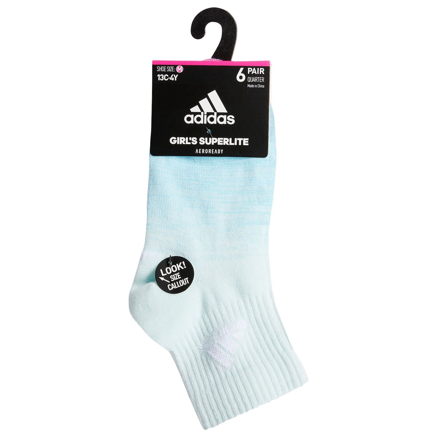 

Комплект из 6 носков adidas Superlite Badge of Sport для девочек длиной 3 четверти adidas