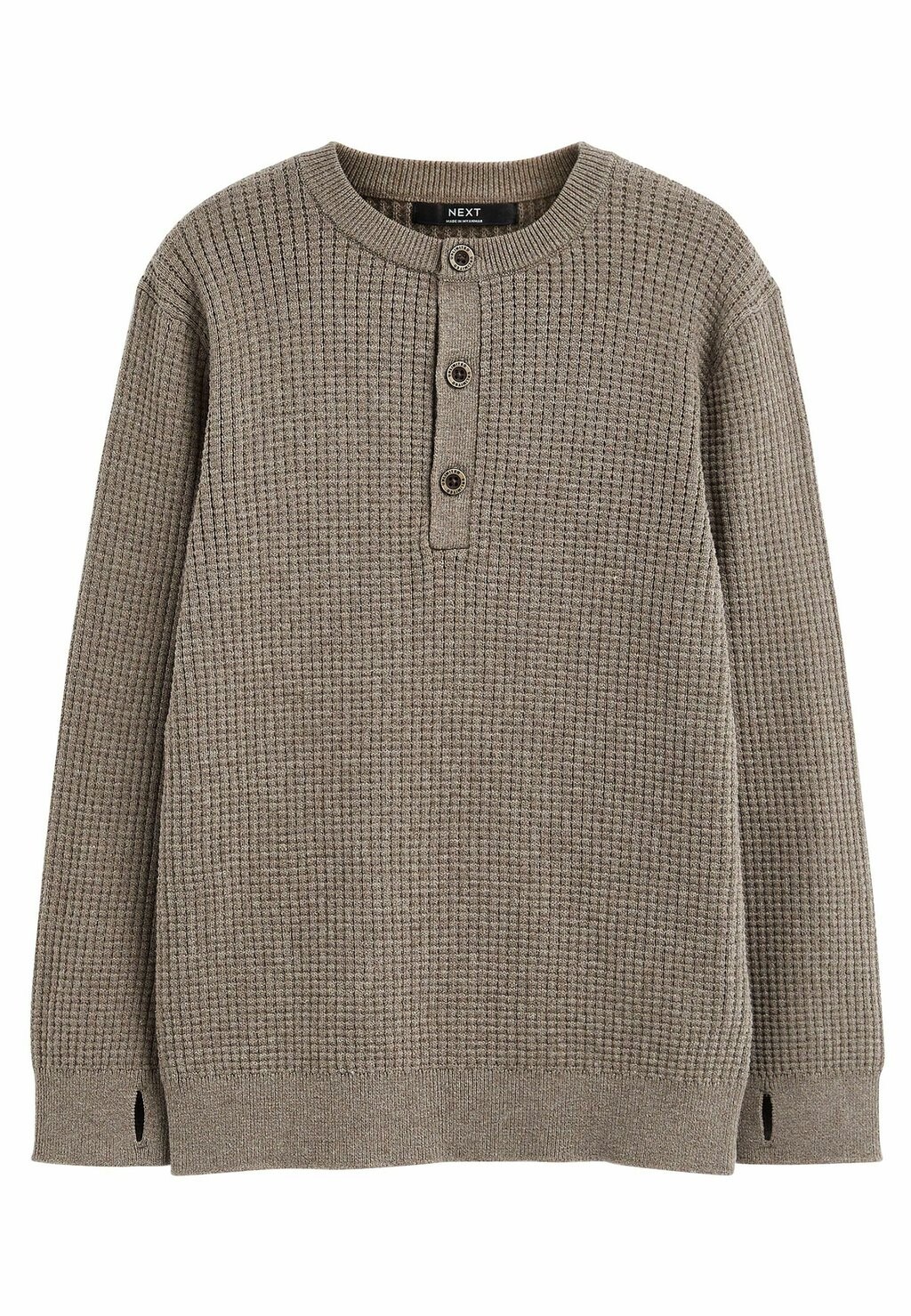 

Вязаный джемпер HENLEY CREW JUMPER Next, цвет taupe brown