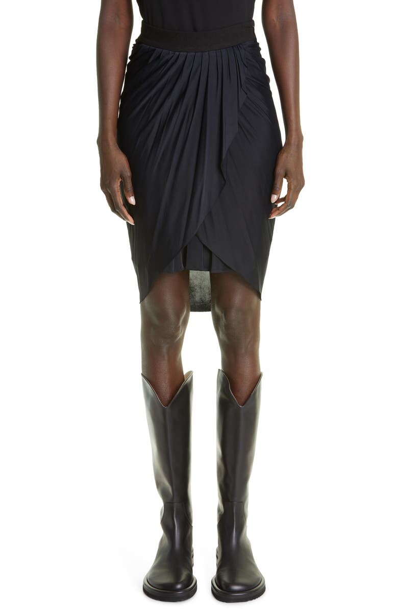 

Асимметричная юбка с рюшами из смешанной техники PROENZA SCHOULER, черный