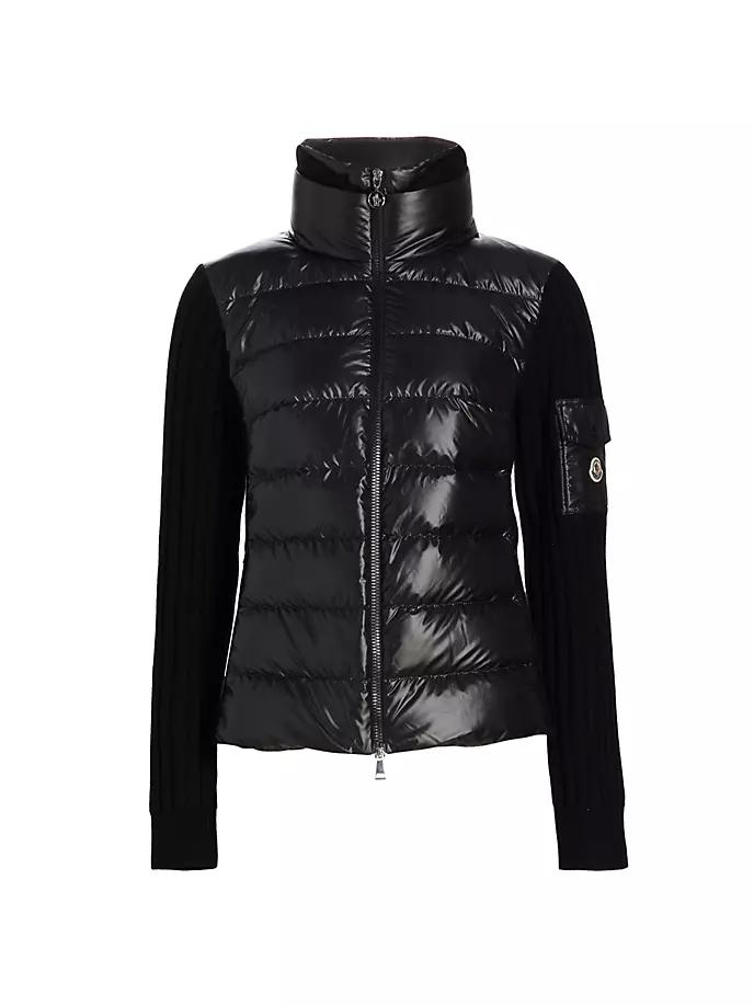 

Archivio DNA Шерстяной кардиган смешанной техники Moncler, черный