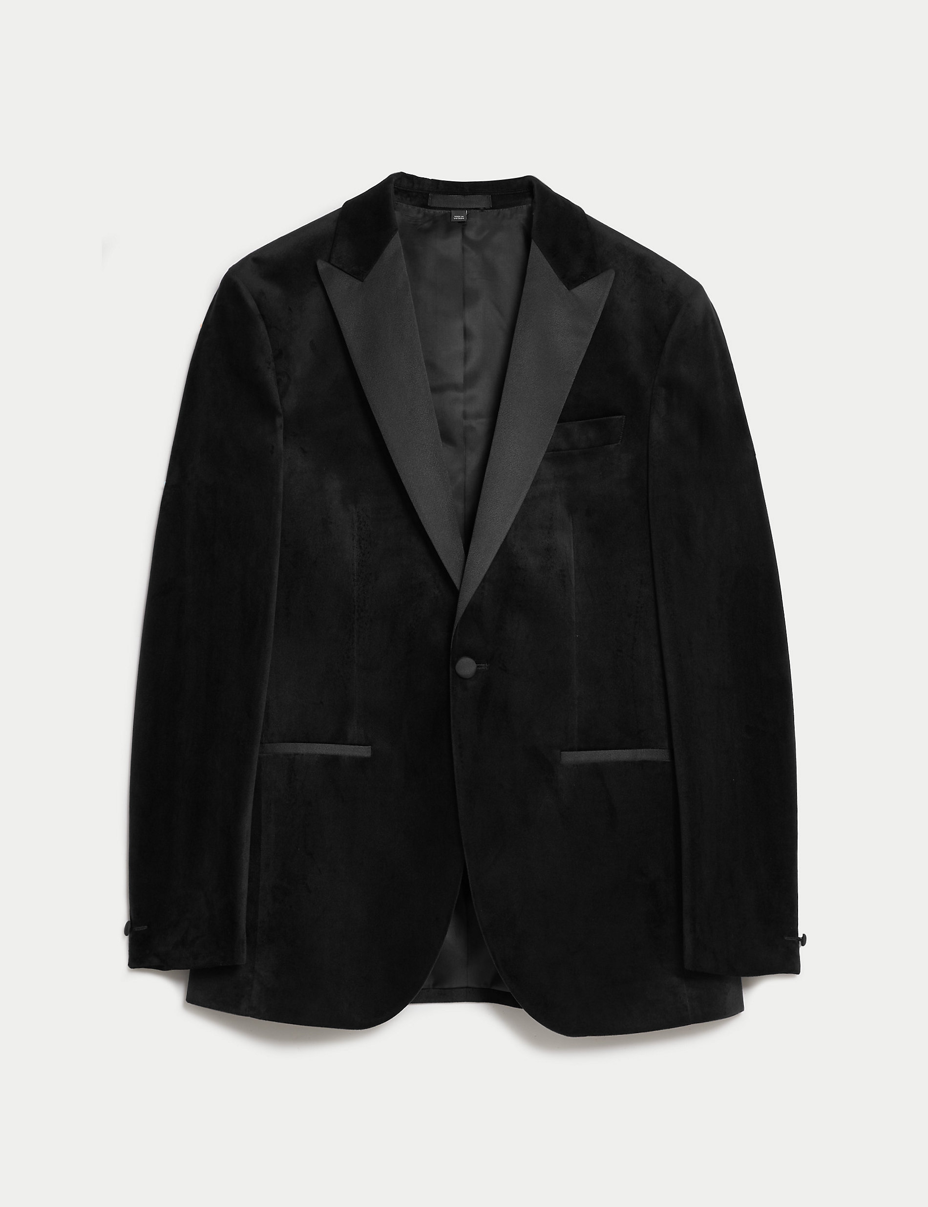 цена Бархатный пиджак-смокинг приталенного кроя Marks & Spencer, черный
