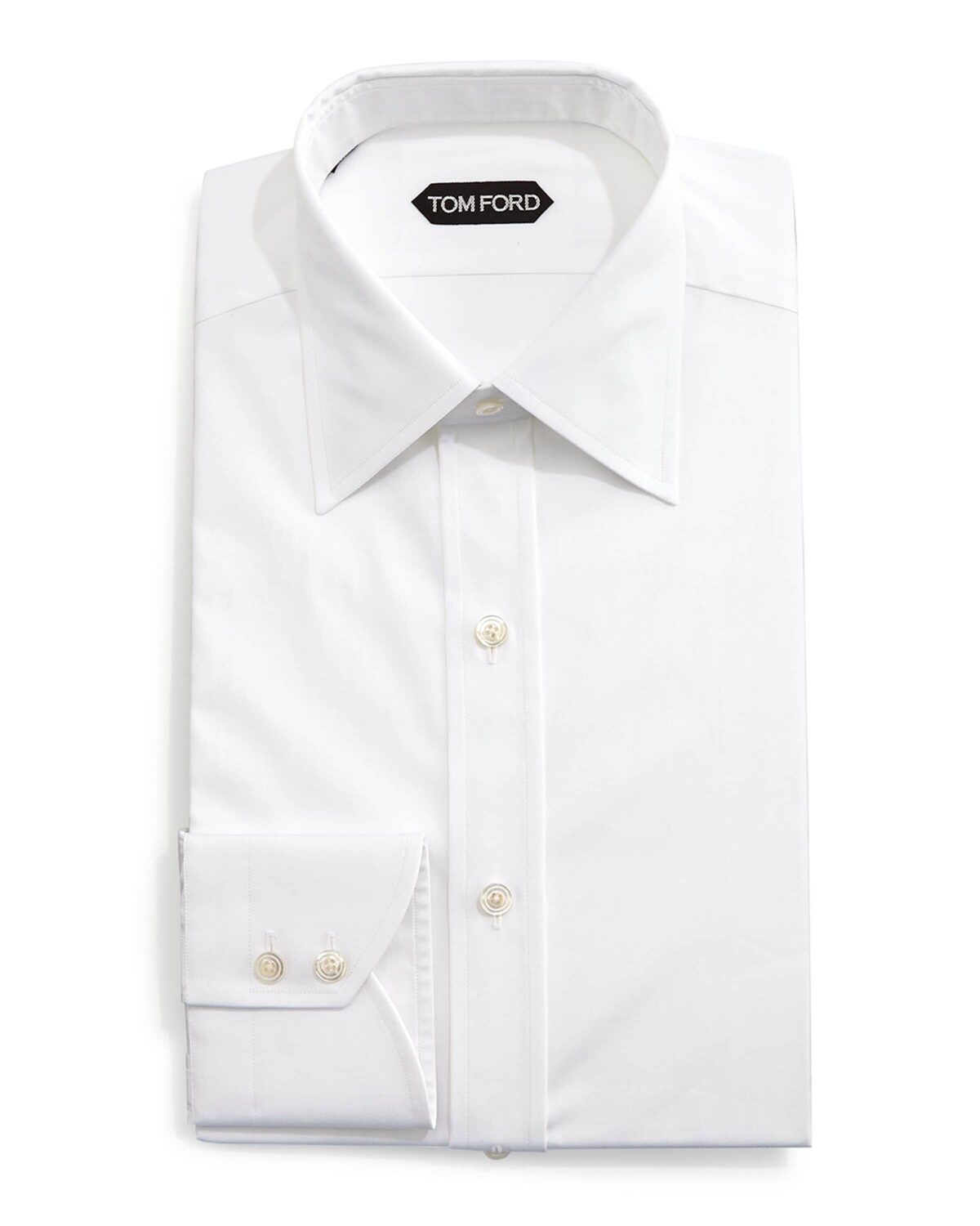 

Классическая рубашка Solid с манжетами-бочонками, белая TOM FORD, цвет White