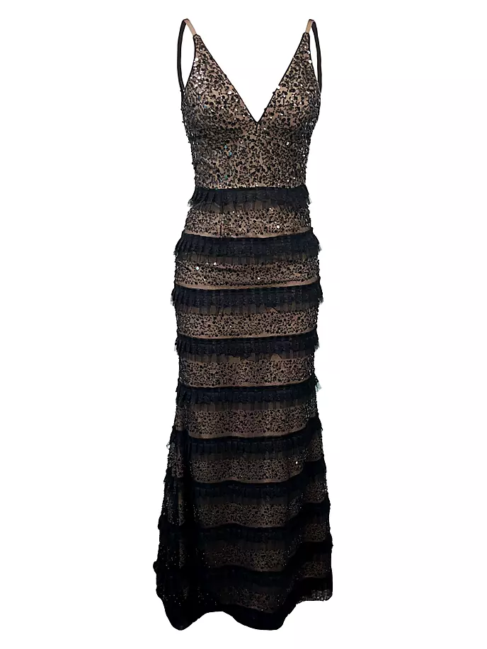 

Платье русалки из тюля с пайетками Guinevere Dress The Population, черный