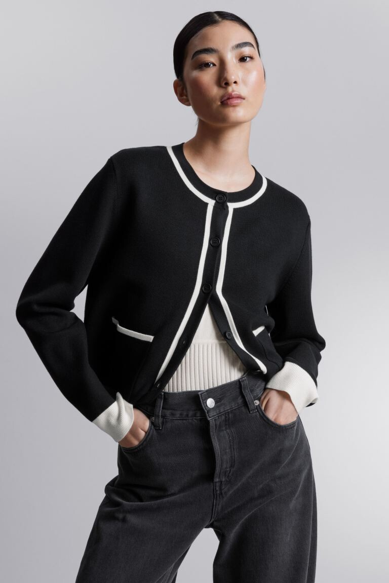 

Кардиган с накладным карманом и другие истории H&M, черный