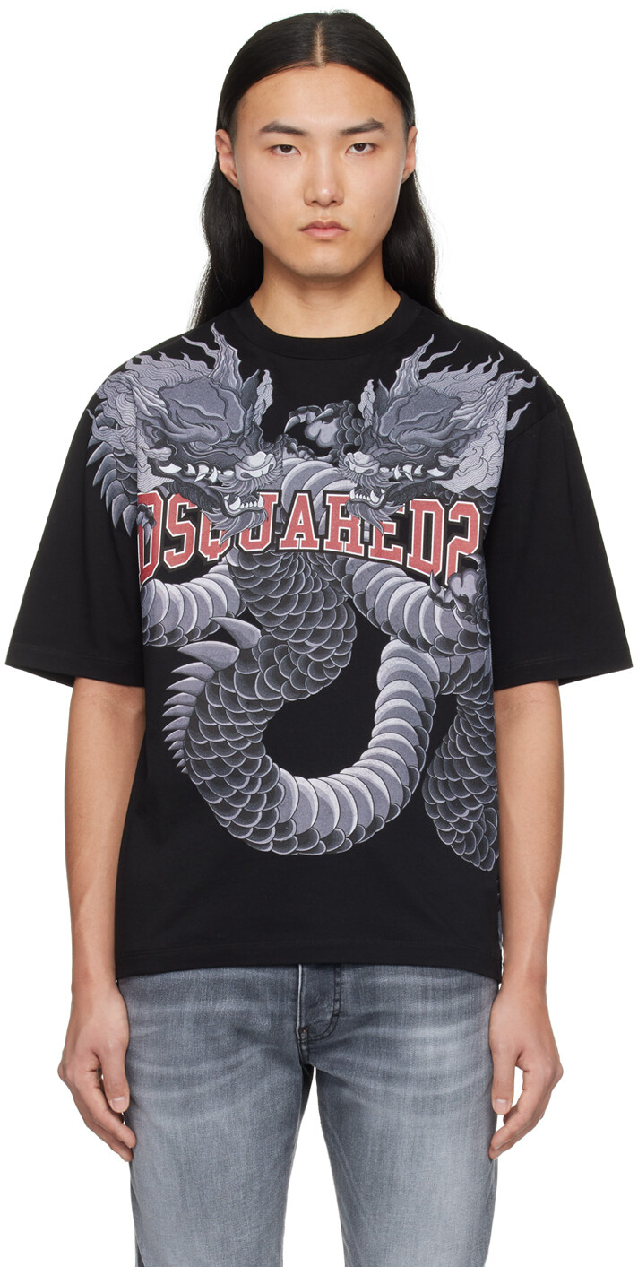 

Черная футболка свободного кроя Dsquared2, цвет Black