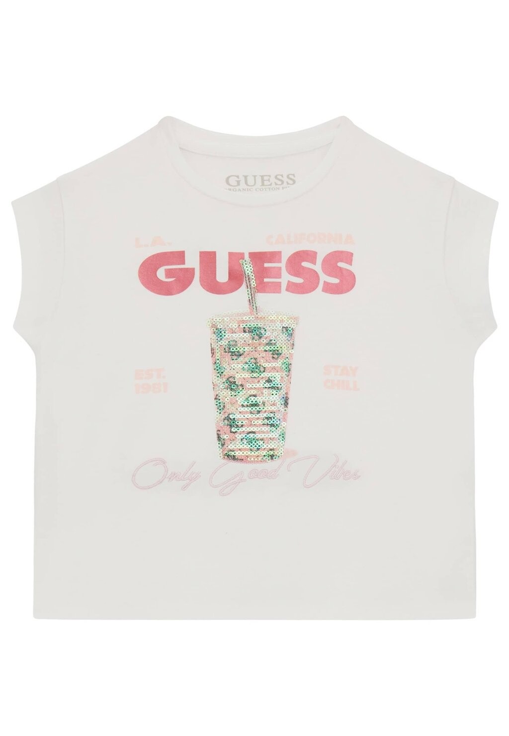 

Футболка с принтом Guess, цвет weiß