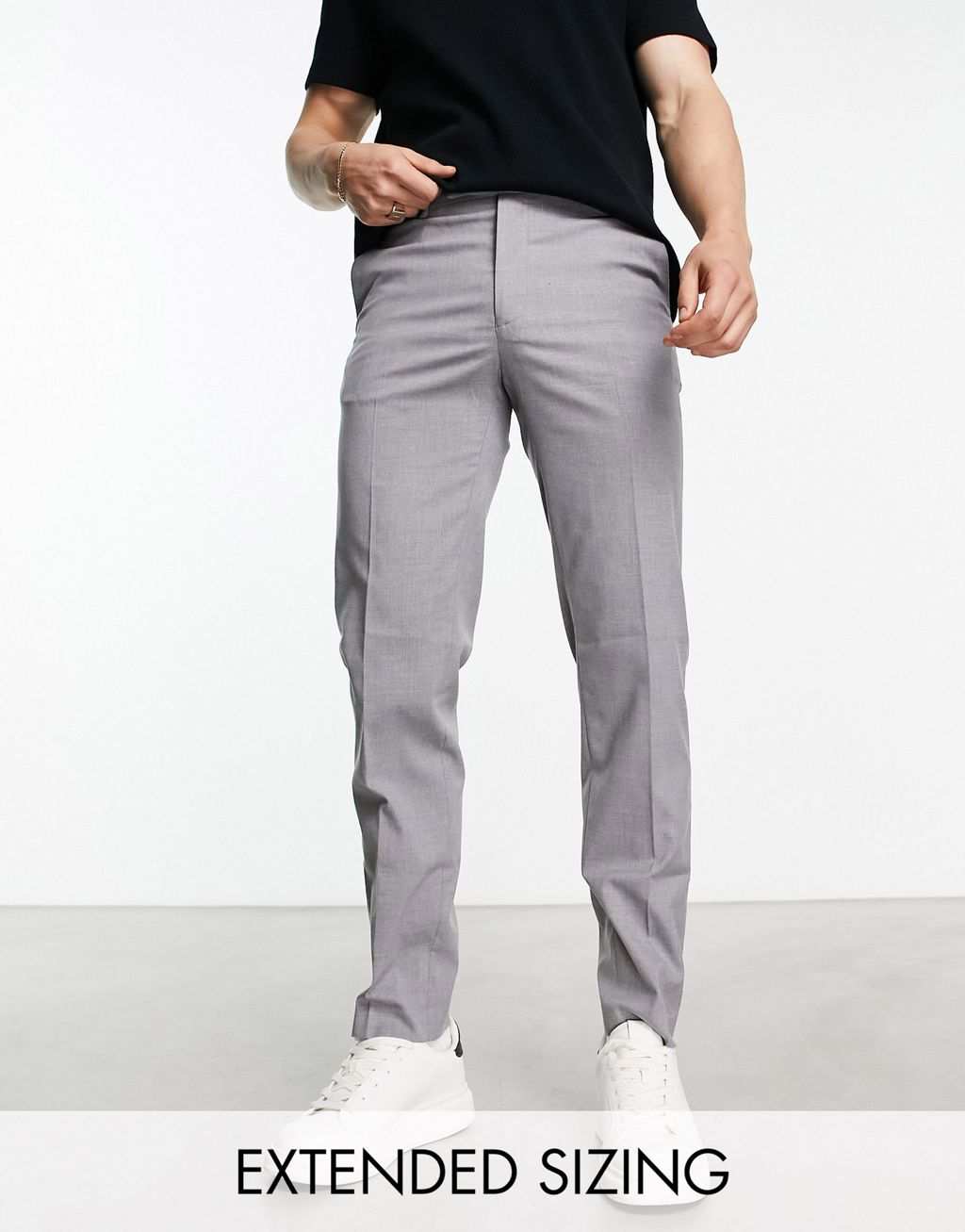 Серые узкие элегантные брюки ASOS DESIGN