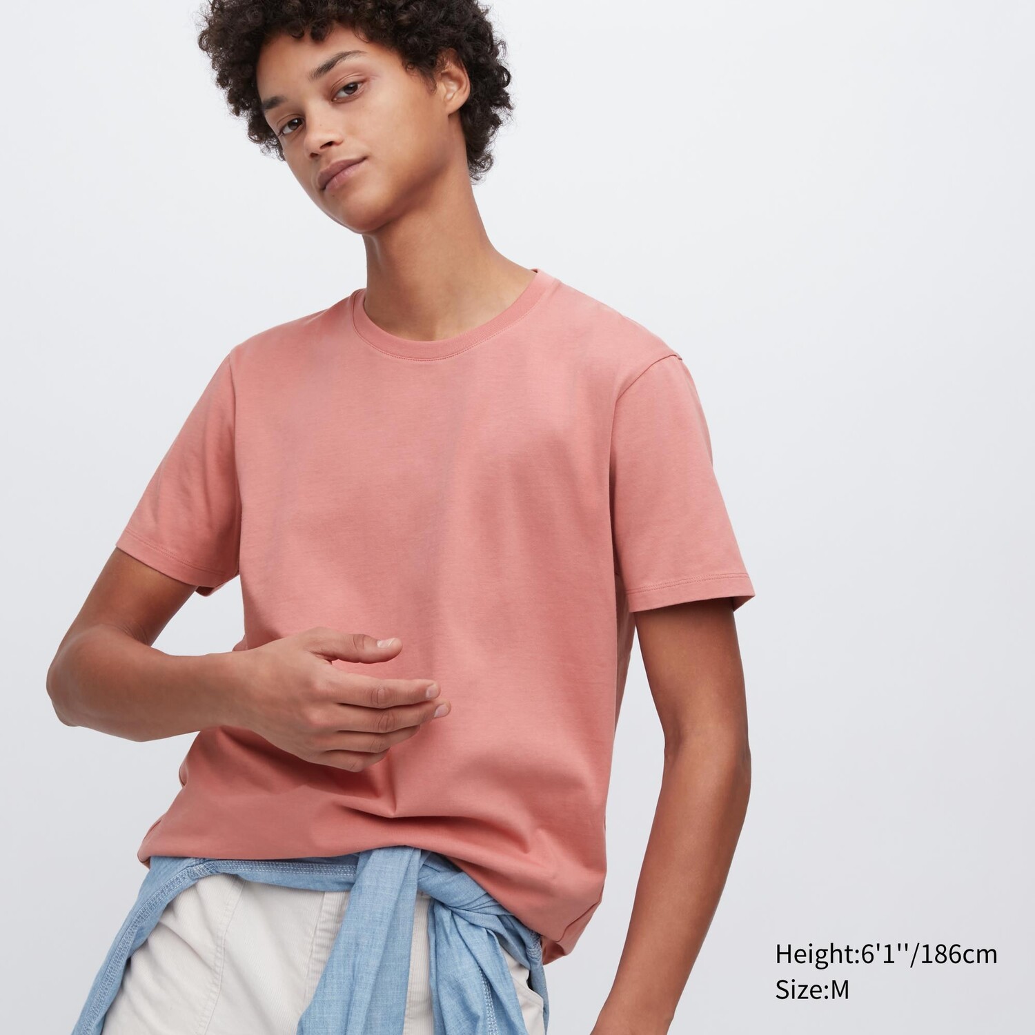 

Футболка Uniqlo Supima 100% с круглым вырезом, розовый