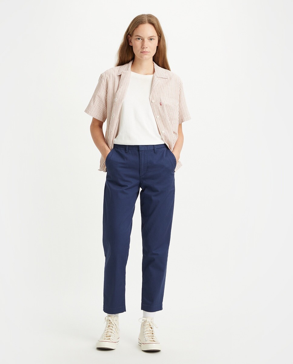 

Узкие женские брюки-чиносы на эластичной резинке Levi's, темно-синий