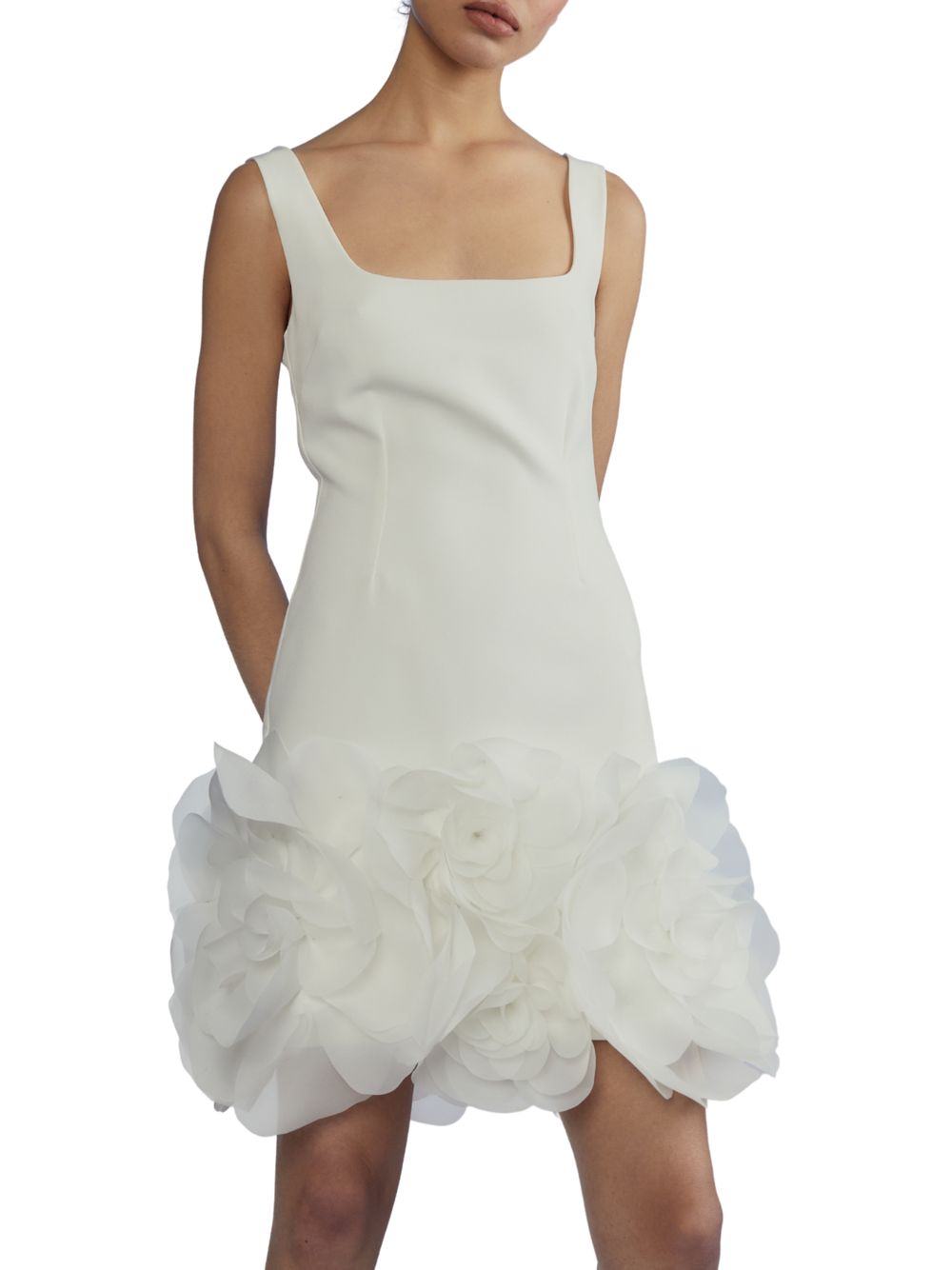 Мини-платье с цветочной аппликацией Cynthia Rowley, белый