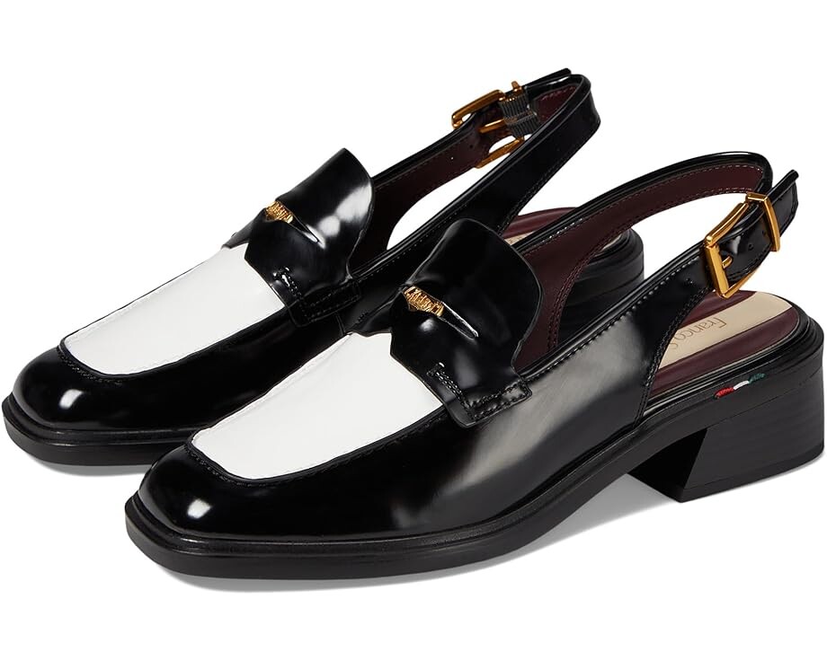 

Лоферы Franco Sarto Giada Slingback Loafers, цвет Black/White Gloss