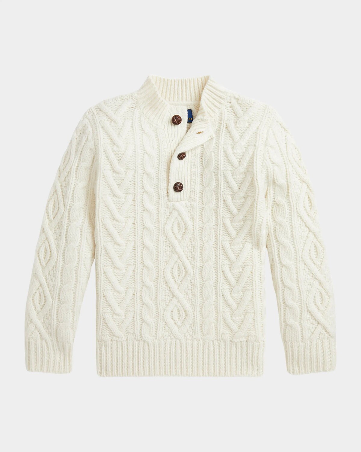 

Свитер косой вязки из смесового кашемира для мальчика, размер 2–7 Ralph Lauren Childrenswear, цвет Clubhouse Cream