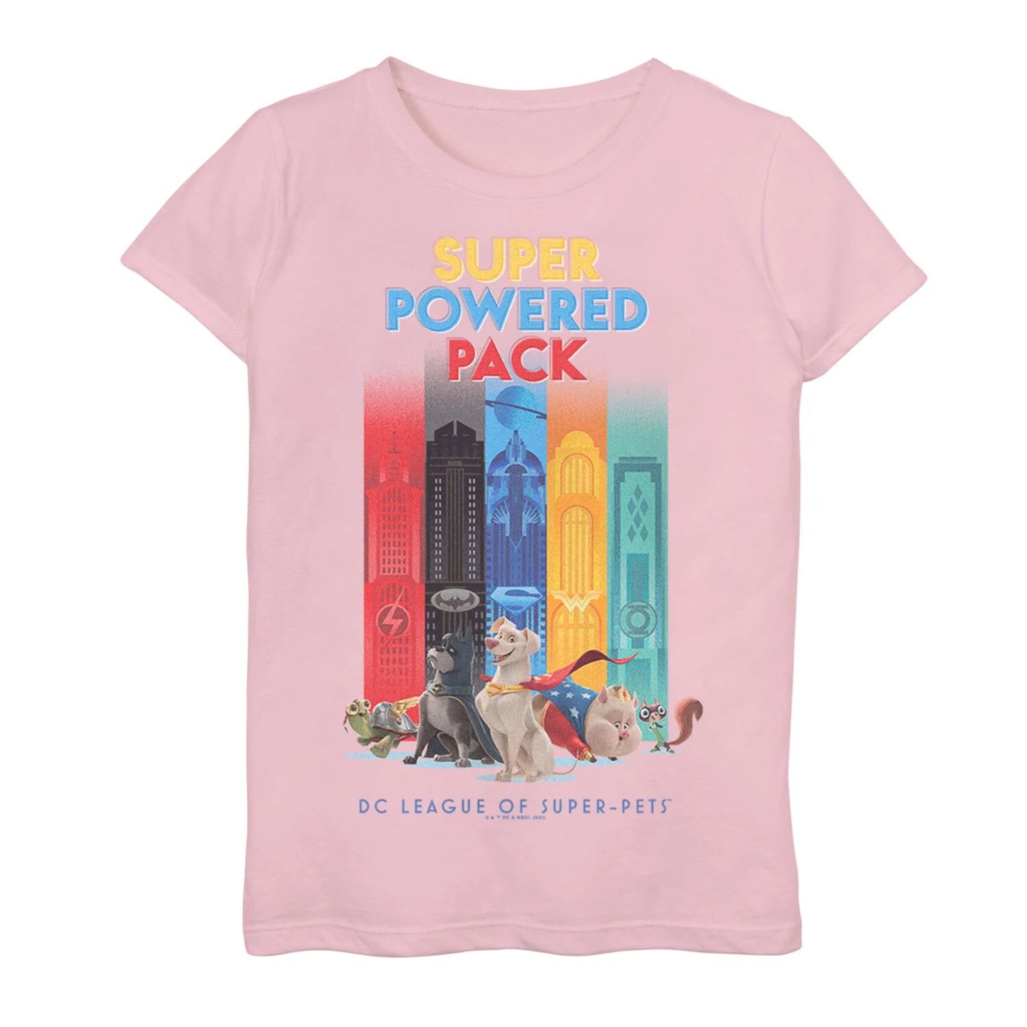 

Футболка с графическим рисунком DC Super Pets Super Powered Pack для девочек 7–16 лет DC Comics