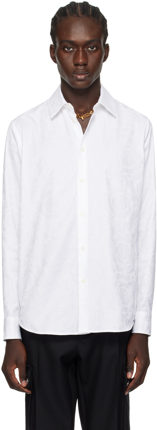 

Белая рубашка в стиле барокко Versace, цвет Optical white