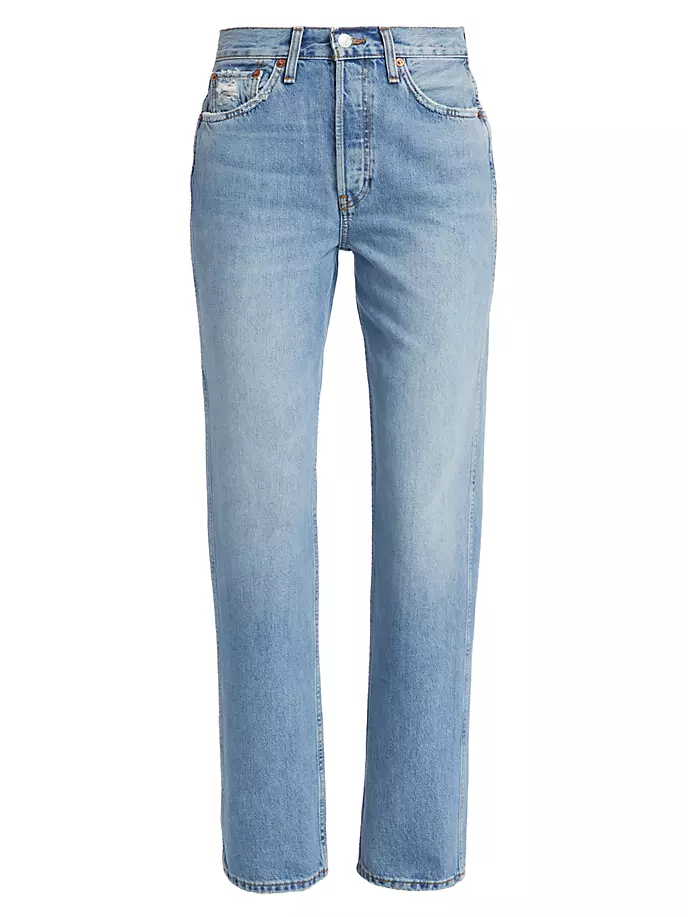 Жесткие прямые джинсы 90-х годов с высокой посадкой Re/Done, синий