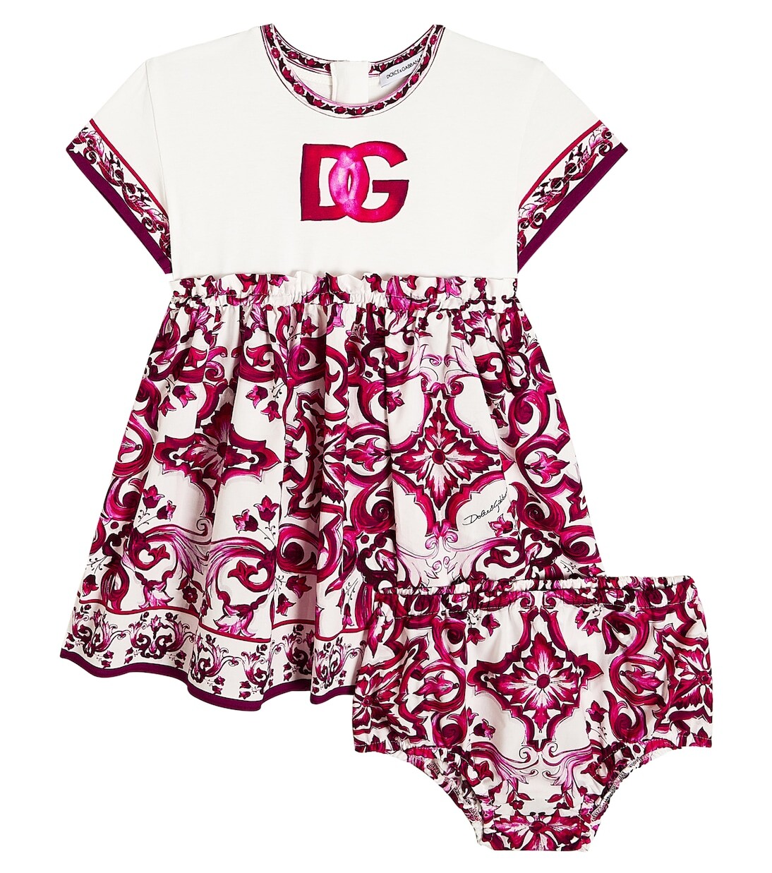 

Платье baby из смесового хлопка с логотипом Dolce&Gabbana Kids, белый