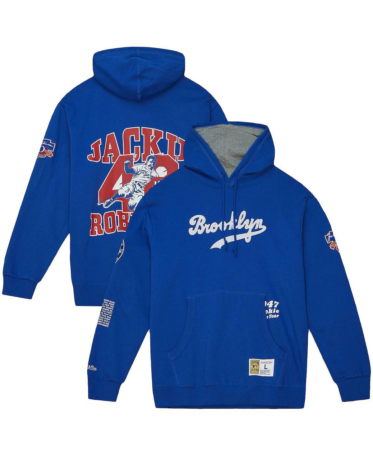Мужской флисовый пуловер с капюшоном Jackie Robinson Royal Brooklyn Dodgers Cooperstown Collection Legends Mitchell & Ness эшенден джеки навсегда осталась твоей
