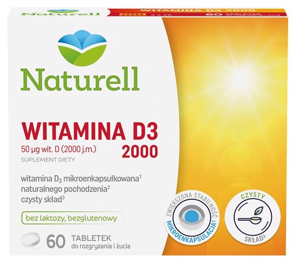 Naturell Witamina D3 2000 витамин д3 в таблетках, 60 шт. витамин в в капсулах naturell witamina b active 90 шт