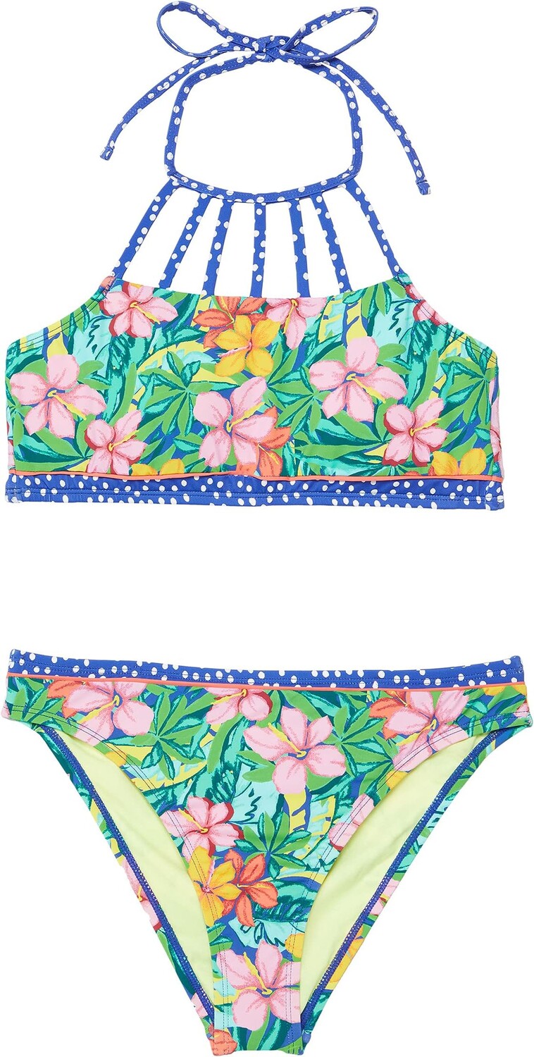 

Купальник Hobie Kids Tropicana High Neck Crop Bralette and Hipster Set, разноцветный