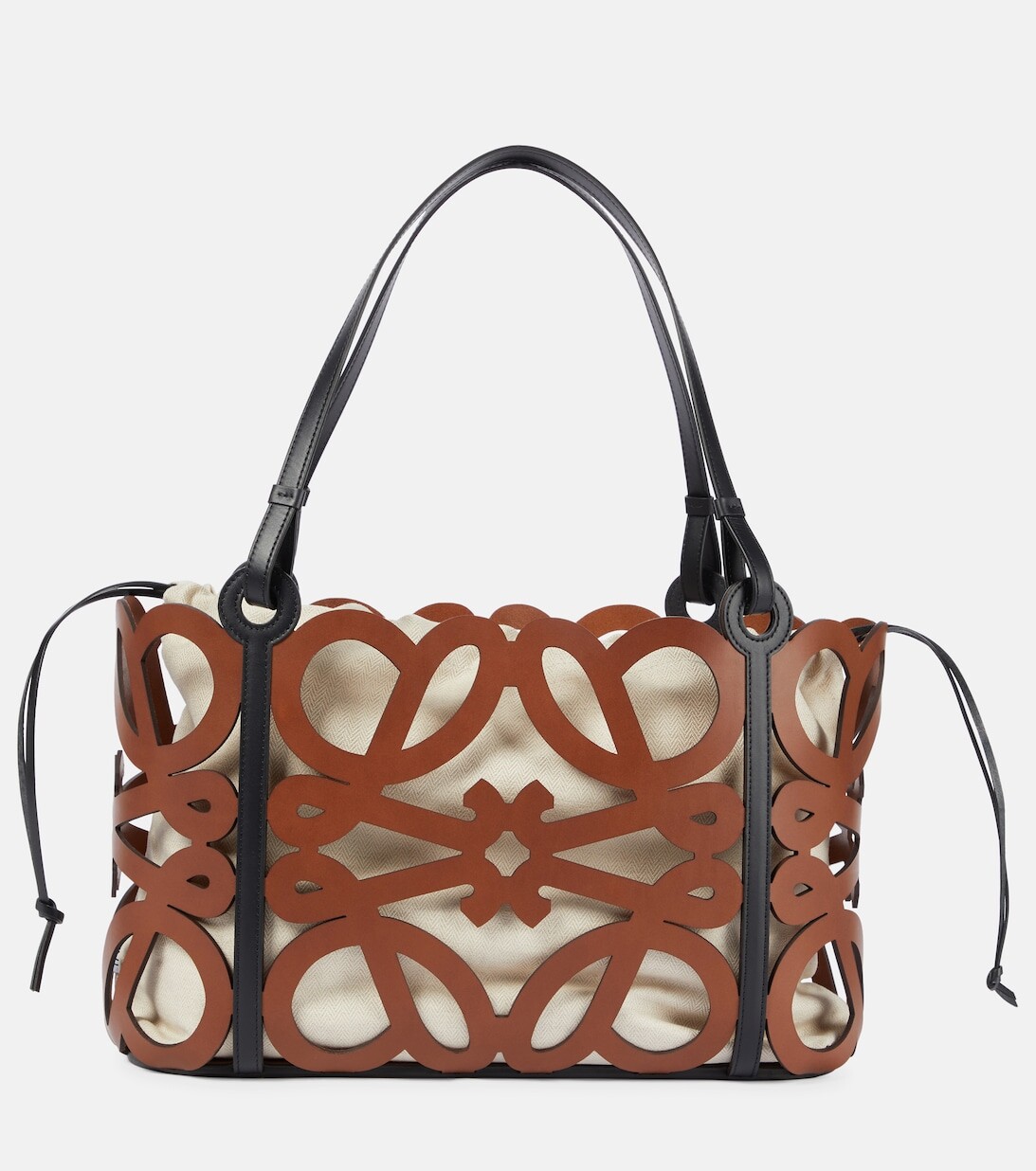 

Сумка-тоут Anagram среднего размера из кожи с вырезами Loewe, коричневый
