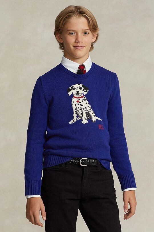 

Детский хлопковый свитер Polo Ralph Lauren, синий
