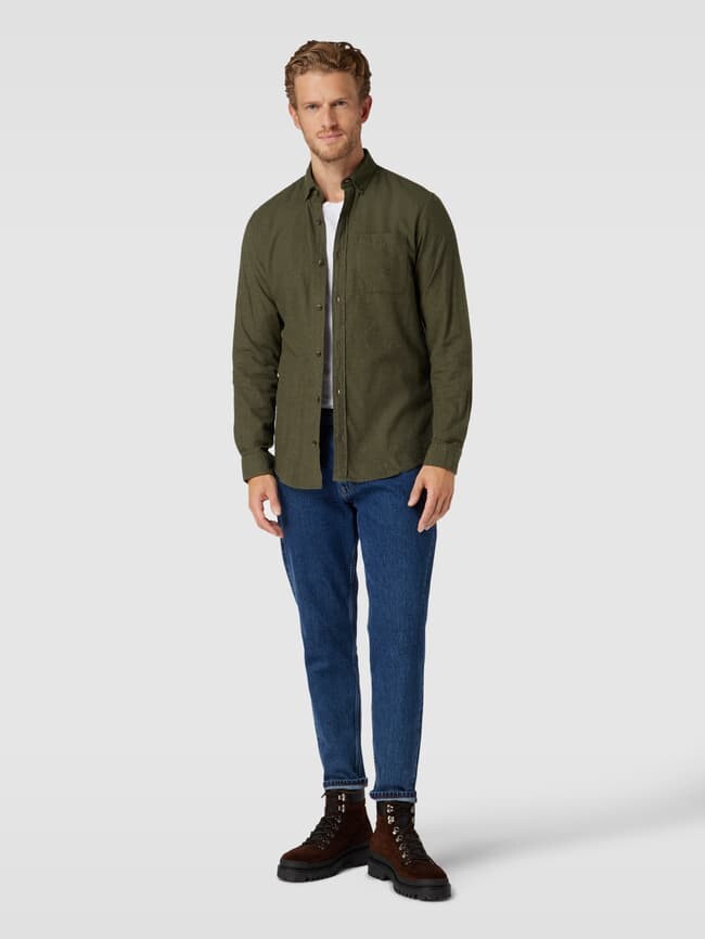 

Повседневная рубашка обычного кроя с воротником на пуговицах, модель CLASSIC Jack & Jones, оливково-зеленый