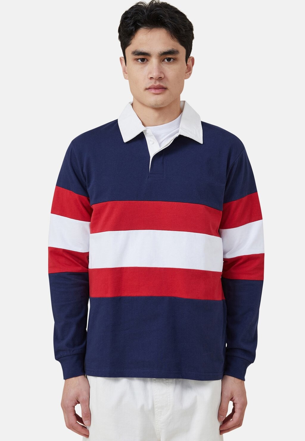 

Поло Rugby Cotton On, цвет indigo tri stripe