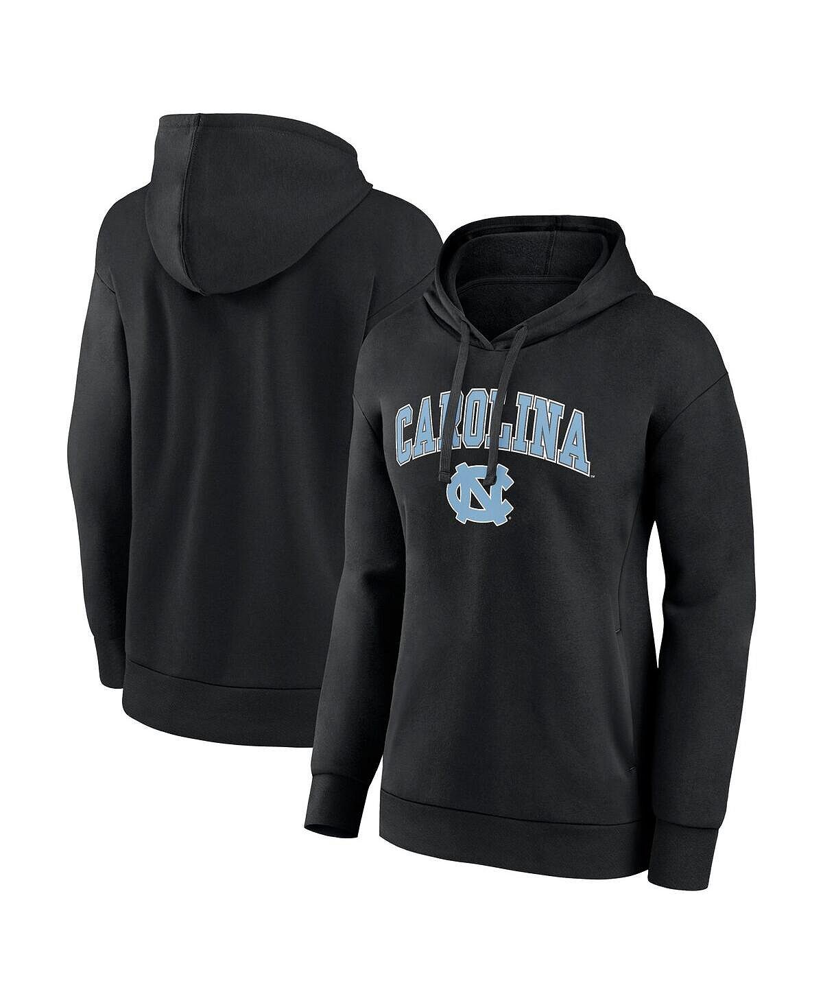 

Женский фирменный черный пуловер с капюшоном North Carolina Tar Heels Evergreen Campus Fanatics, черный