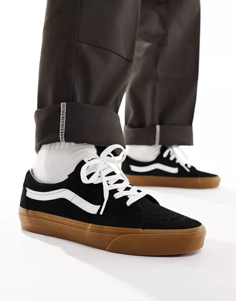 

Черные кроссовки Vans Sk8-Low на резиновой подошве, Черный